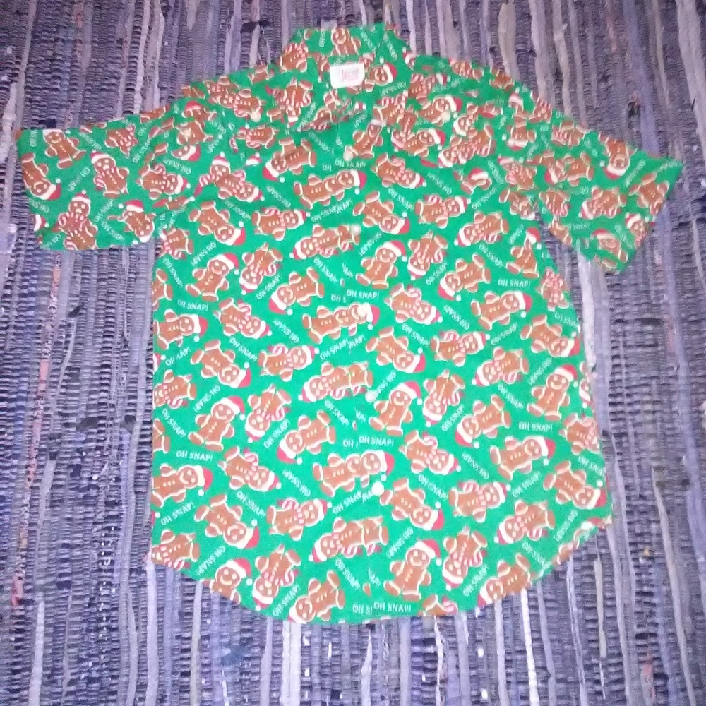 Christmas Gingerbread Man Shirt M 10/12 Oh Snap!